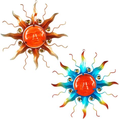 Signes Grimalt Appliquer un mur d'ornement en métal  Sun Wall Advent 2 Orange Metal s'applique 1x37x37cm 17757