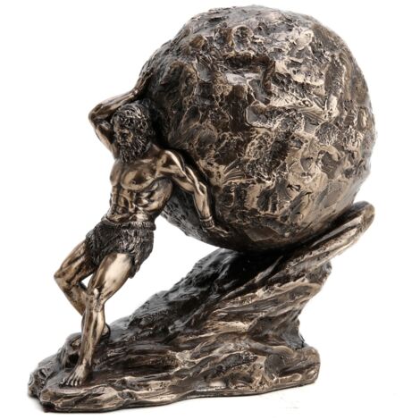 Signes Grimalt Figure de figure de personne  God sisyphe figure Rolling Grown Grown Bronze 11x7x11cm 27362