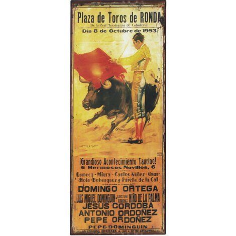 Plaques murales en métal - Arènes de Ronda, style vintage