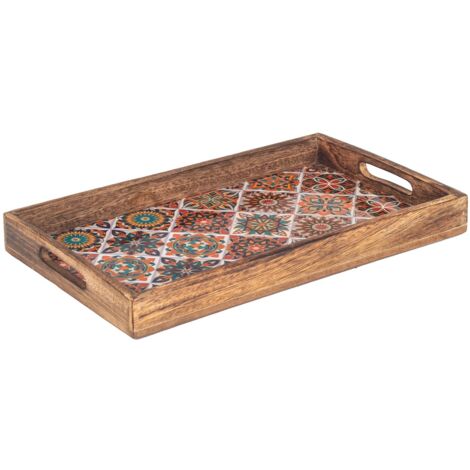 Plateau Stratifie Papillon Kenya Ivoire Rectangle 41x29cm Platex - Fabrication Française