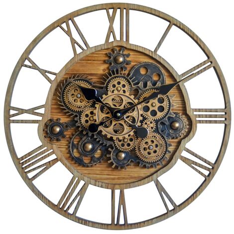 Horloge murale vintage 57x6,5cm – Design rustique pour décoration intérieure – 28082 – Signes Grimalt (1/4)