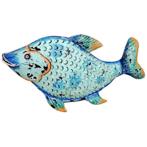 Signes Grimalt Bougeoir Marin Poisson Bleu - Figurine Poisson Bleu - 27x55x12cm