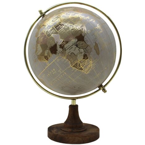 Signes Grimalt Globe Globes Rond Gris Monde 32x23x20cm