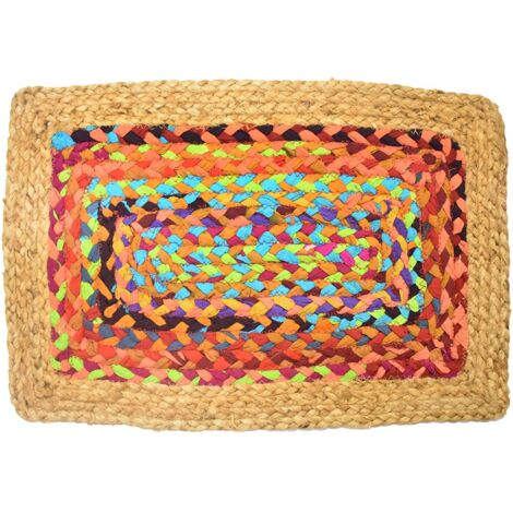Signes Grimalt Dessous de plat rectangulaire en jute tressé marron – Idéal pour une décoration rustique et bohème. (1/2)
