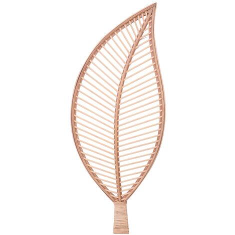 Signes Grimalt Ornement mural feuille à damier - Ornement mural de jardin marron - 80x32x2cm