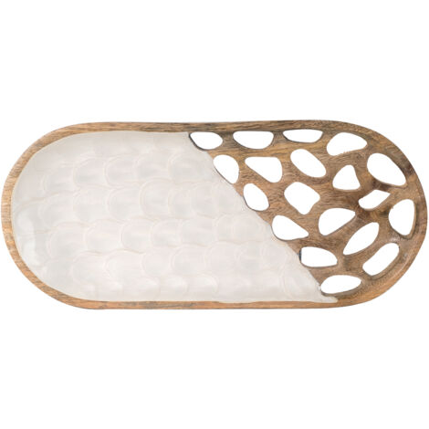 Signes Grimalt Petites boîtes et plateaux rectangulaires  Plateau de Décoration Blanc - 3x28x13cm (1/3)