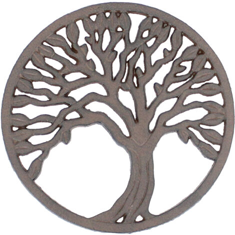 Signes Grimalt Dessous de Plat Rond Arbre de Vie Gris 22x22x2cm pour Cuisine - Produit de Haute Qualité et Design Exclusif