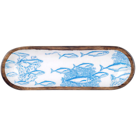 Plateau à thé en bois, plateau de service rectangulaire en bois de style chinois, plateau de service à motif d'orchidée rétro pour le thé, boisson, co | Leroy Merlin