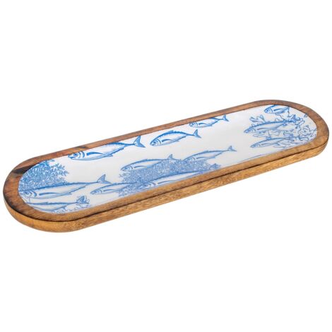 Signes Grimalt Tray Boîtes et plateaux à poisson  Plateau de Décoration Ovale Bleu - 2x46x14cm