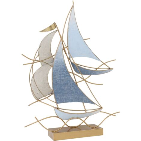 Figurine décorative de voiliers pour mur – Ornement nautique en métal