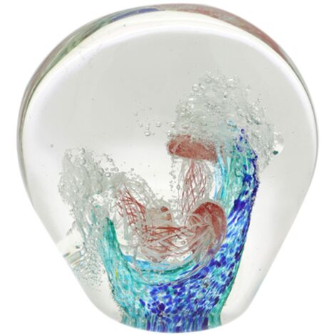 Presse-papier méduse en verre transparent pour la décoration du bureau et de la maison