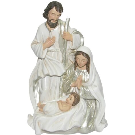 Crèche de Noël décorative en résine 20 cm x 10,5 cm