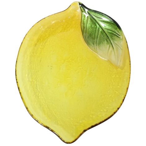 Assiette en verre décorative jaune citron pour cuisine et salle à manger