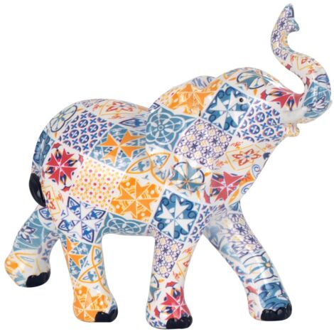 Grand éléphant hydraulique en résine bleue - Figurine décorative pour la maison (1/2)