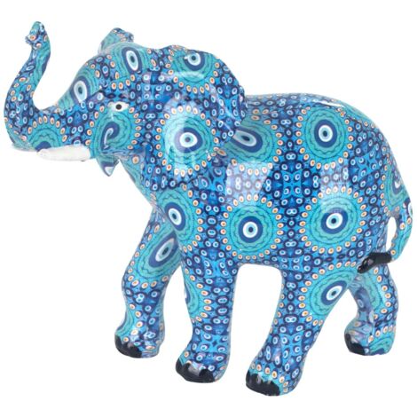 Éléphant gris en résine pour décoration de maison et cadeau de collection (1/2)