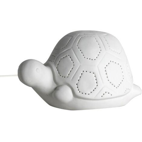 Lampe Tortue Bohème En Porcelaine Blanche (1/5)