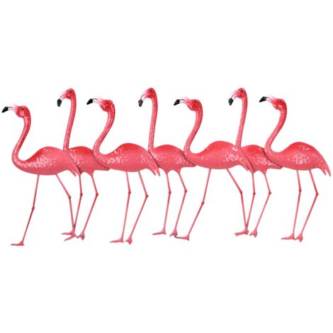 Décoration murale flamant rose tropical en métal 59 cm