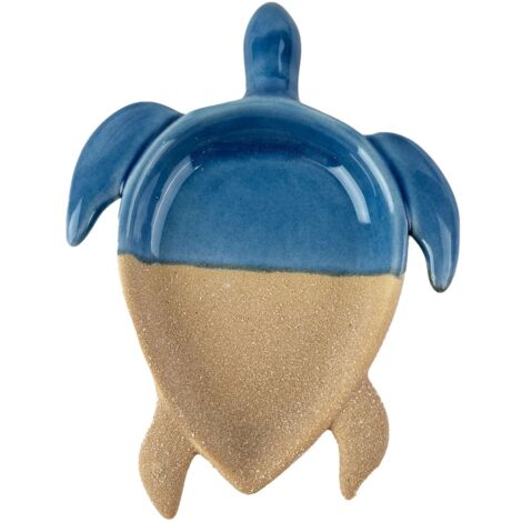 Plateau tortue décoratif nautique en céramique pour la maison, accessoire de style maritime, cadeau original et unique