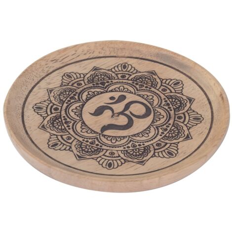 Petit plateau décoratif ethnique Mandala Om pour la maison et le bureau (1/2)