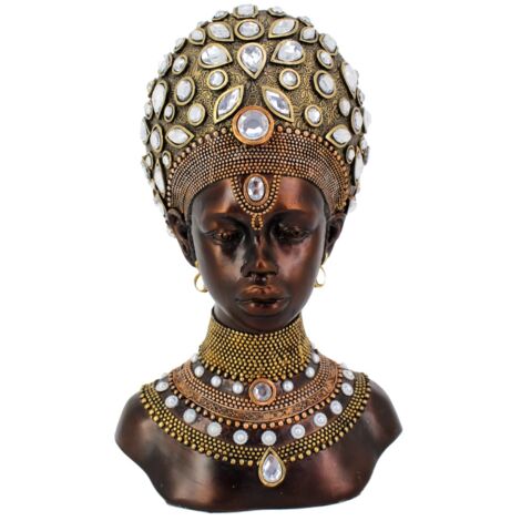 Buste Africain Décoratif Ethnique en Résine, Figure Artistique pour la Maison, Cadeau Original et Attrayant (1/5)