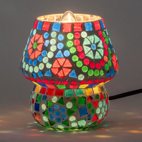Lampe De Table Mosaïque ArteRame & Ferro – Moderne, 22,5x22,5x31,5 Cm, Douille E27