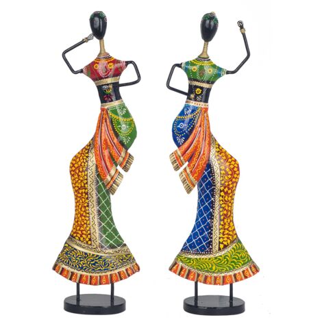 Figure ethnique dansant 2 diff. Multicolore 48 cm x 8,5 cm x 15 cm (1/3)
