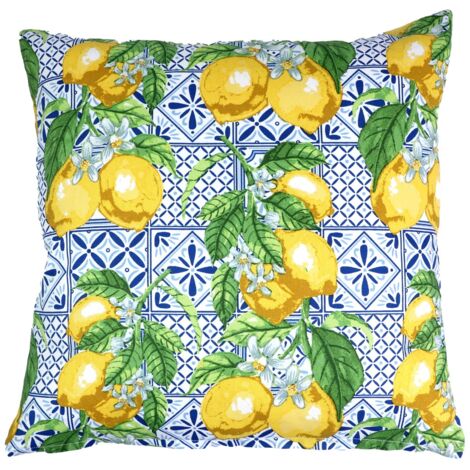 Coussin décoratif citron 45x45cm, idéal pour donner une touche fraîche et joyeuse à votre maison, parfait pour n'importe quelle pièce (1/5)