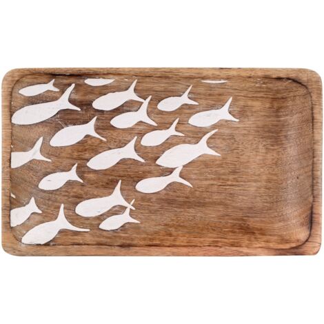 Décoration poissons sur socle en bois flotté/ cadeau noel homme - Un grand marché