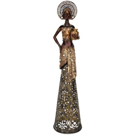 Figurine africaine ethnique en résine, décoration de maison, artisanat Unique de Style africain, 60cm (1/4)