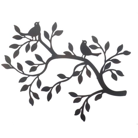 Branche d'arbre décorative murale avec oiseaux pour décoration intérieure, Style moderne et élégant (1/2)