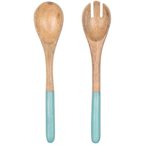 Ensemble cuillère et fourchette en bois pour la cuisine, idéal pour les enfants et les adultes, ustensiles alimentaires écologiques et pratiques (1/4)