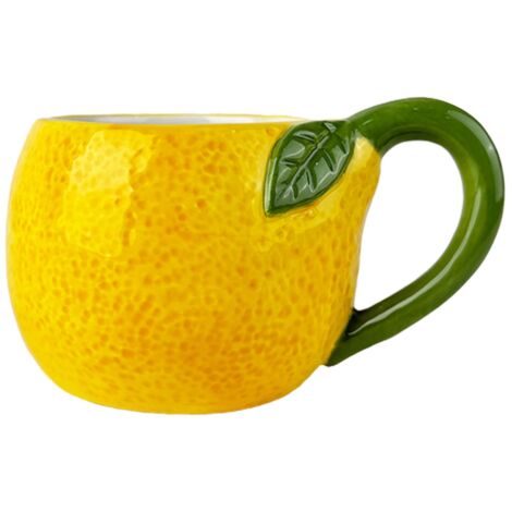 Tasse citron en céramique jaune idéale pour le café, le thé et les boissons chaudes, cadeau original pour les amateurs de cuisine