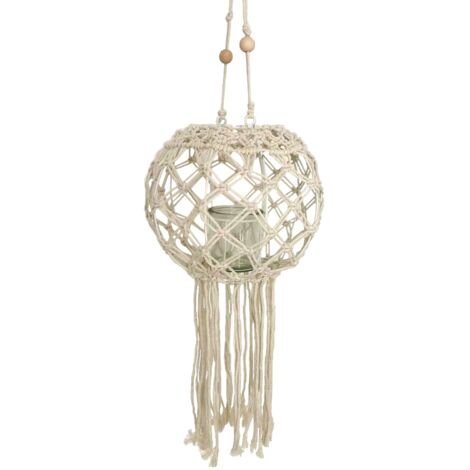 Bougeoir suspendu en macramé bohème pour la décoration de la maison, accessoires de Style uniques et élégants (1/2)