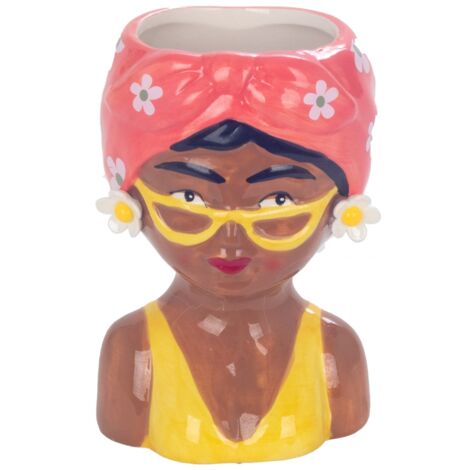 Petit vase buste de femme décoratif en céramique pour la maison, le bureau et cadeaux originaux