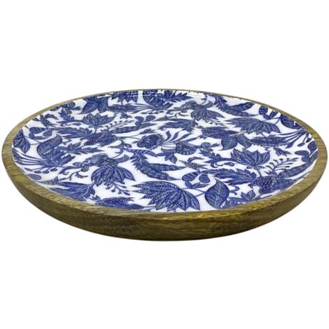 Assiette florale décorative en bois pour la cuisine, idéale pour servir et décorer, parfaite pour les événements et les cadeaux