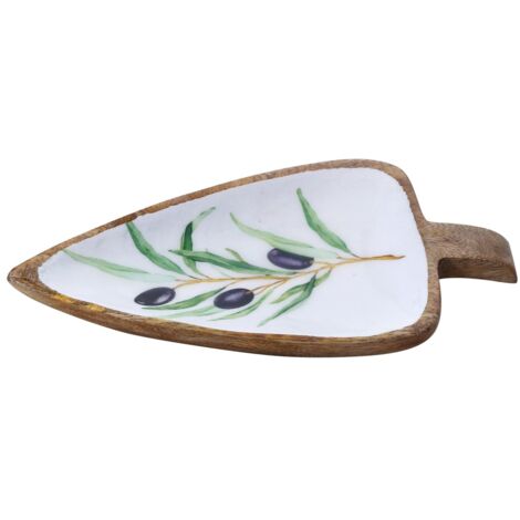 Plateau à olives en bois, idéal pour servir des apéritifs lors de fêtes et réunions, design élégant et fonctionnel