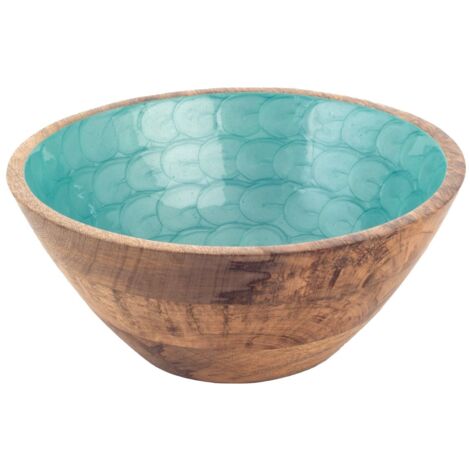 Bol en bois bleu pour la décoration et le rangement, idéal pour la maison, le bureau et cadeaux originaux (1/5)