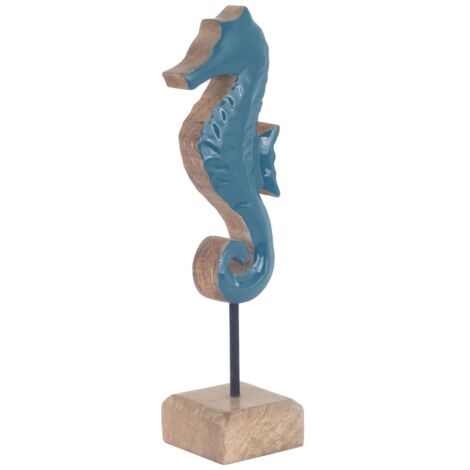 Petit Hippocampe en Bois - Décoration Marin pour la Maison, Cadeau Original et Accessoire de Plage (1/3)