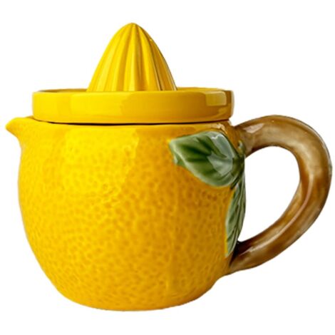 Presse-citron en céramique jaune, idéal pour la cuisine, pratique et élégant, parfait pour presser les agrumes (1/3)
