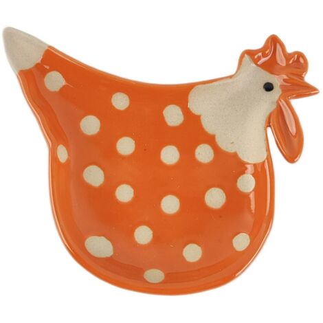 Assiette décorative en céramique en forme de poulet - Idéale pour la décoration intérieure et comme cadeau original (1/4)
