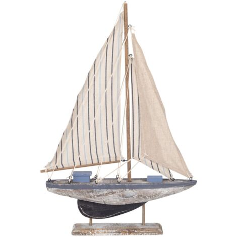 Maquette de voilier décorative en bois pour la maison et le bureau, design nautique réaliste, idéale comme cadeau ou objet de collection.