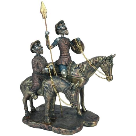 Don Quichotte et Sancho Panza à pied – Sculpture classique en résine, idéale pour la décoration de la maison et du bureau (1/4)