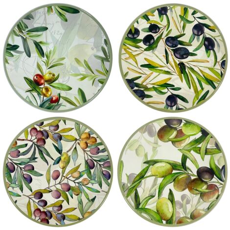 Dessous de plat en céramique multicolore pour cuisine, lot de 4, antidérapants, résistants à la chaleur, décoration élégante