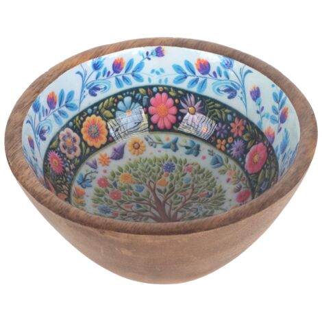 Bol décoratif en bois motif arbre de vie, idéal pour la cuisine, fabriqué à la main, idéal comme cadeau ou décoration d'intérieur.