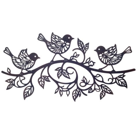 Décoration murale oiseau, art métallique intérieur et extérieur, design ethnique, ornement de jardin