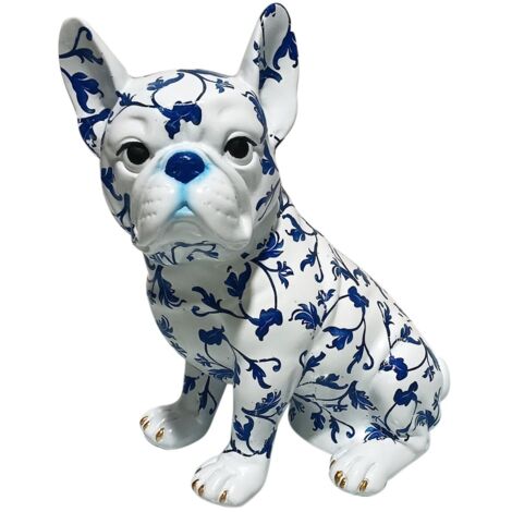 Figurine décorative en résine représentant un bouledogue noir, style Pop Art moderne, idéale pour la maison et le bureau, cadeau original.