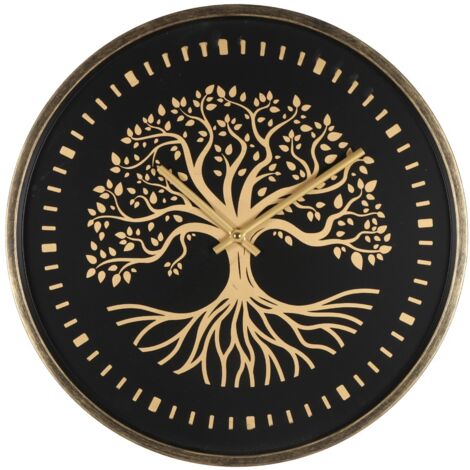 Horloge murale décorative silencieuse en forme d'arbre de vie pour la maison ou le bureau. Design unique, cadeau idéal.
