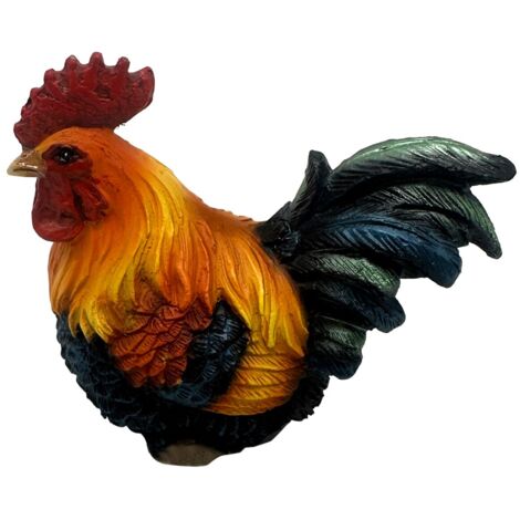 Figurine décorative rustique en forme de coq, style campagnard, idéale pour la décoration intérieure, cadeau original, détails uniques. (1/4)