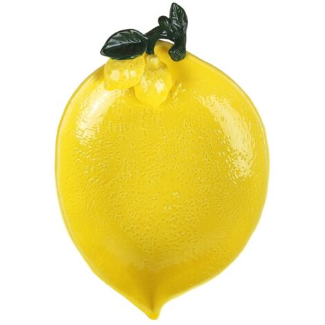 Assiette décorative citron de style méditerranéen, idéale pour la cuisine, la salle à manger ou le salon. Design exclusif et élégant.