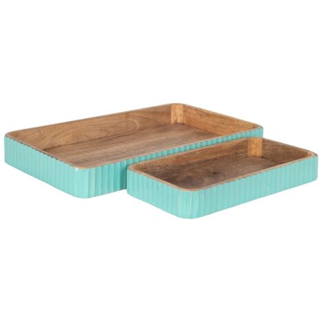 Lot de 2 plateaux décoratifs pour la maison, design élégant, idéal pour servir ou décorer, cadeau idéal.